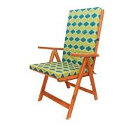 Waterproof High Back Garden Chair Cushions with Ties - Green Morocco Print | Outdoor Seat Pads 120 x 45 x 4cm - Outdoor Cushions for Garden Furniture, Recliners, Loungers - Removable Washable Cover