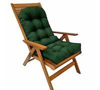 Waterproof High Back Rocking Chair Cushion - Non-Slip Foldable Adirondack Pad with Ties, UV Protection for Outdoor Garden Seating (Green, 110x50cm)