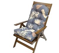 Waterproof High Back Rocking Chair Cushion - Non-Slip Foldable Adirondack Seat Pad with Ties, Sun Protection for Outdoor Garden, Black Color, Comfortable &