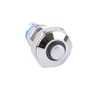 Waterproof High Flush Head Power 12v Led Light Momentary Push Button Switch 8mm Pressure Switches IDGTTLDF(Green LED,RING LED_12V)