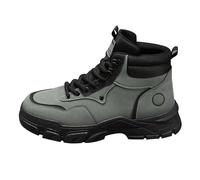Waterproof Hiking Boots Mens Ankle Boots Breathable Safety Work Booties Chunky Non-Slip Walking Boot Arch Support Orthopedic Trekking Comfortable High Top Sneakers Footwear Outdoor Fitness Green