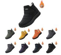 waterproof hiking boots Snow Boots Winter Fur lined Waterproof Slip On Outdoor Warm Ankle Boots Orthopedic Boots Non Slip Walking Boots Chunky Arch Suppport womens snow boots size 7