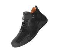 Waterproof Hiking Shoes Men's Leather High Top Leather Shoes Autumn Outdoor Ankle Boots Wear Resistant Non-Slip Trekking Shoes Eif-Grain Hiking Boots Climbing Shoes Short Boots, black, 12 UK