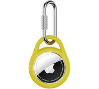Waterproof Holder for AirTag Keychain, 1 Pack for Apple Air Tag（1st & 2nd） Case（Professional Carabiner）,Shockproof 丨Durable TPU Cover for AirTags, for Kids, Pets Collar, Keys, Luggage, Bags-Yellow