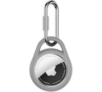 Waterproof Holder for AirTag Keychain, 1 Pack for Apple Air Tag 1st & 2nd Case（Professional Carabiner）,Shockproof & Durable TPU Cover for AirTags, for Kids, Pets Collar, Keys, Luggage, Backpacks-Gray