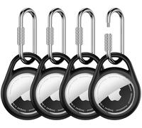 Waterproof Holder for AirTag Keychain, 4 Pack for Apple Air Tag Case,（Professional Carabiner）,Shockproof 丨Durable Cover for AirTags,TPU for AirTag Key Chain for Kids, Pets, Keys, Luggage, Backpacks