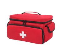 Waterproof Home Health Bag, Portable Medicine Storage Bag, Compact Medicine Storage, Organized Pill Bottle Holder 11.42 x 7.68 x 6.89 Inches for Easy Organization, Home and Travel Use, red,