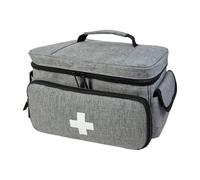 Waterproof Home Health Bag, Portable Medicine Storage Bag, Compact Medicine Storage, Organized Pill Bottle Holder 11.42 x 7.68 x 6.89 Inches for Easy Organization, Home and Travel Use, Gray,