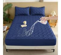 Waterproof Ice Silk Mattress Protector - Breathable Cooling Topper Cover for Hot Sleepers - Solid Color, Summer & Spring Mat - 48x74cm, 2-Pack Pillowcase Included