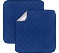 Waterproof Incontinence Chair Pads 2 Pack Non Slip Absorbent Chuck Pads, 22" x 21" Wheelchair Reusable Seat Pads Cover, Washable Nursery Pee Pad Seat Protector - Navy