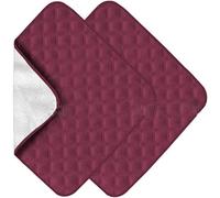 Waterproof Incontinence Chair Pads Pack of 2 Non- Slip Washable Seat Protector Four Layers Chair Cover Protector Reusable-Wine Red||56 * 53cm