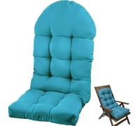 Waterproof Indoor/Outdoor Seat Cush Thickened Adirondack Chair Replacement Pad with Ties High Back Rocking Chair Cush for Patio Fur - Light Blue