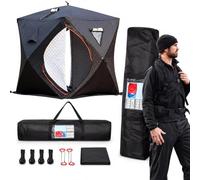 Waterproof Insulated Ice Fishing Shelter, Instant Winter Tent | Portable Thermal Tent with 3-Layer Insulation, Includes 1 Ground Mat, Carry Bag, 4 Anchors and 4 Guy Lines, Stove-Compatible