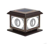 Waterproof IP54 Patio Solar Lamp Fixture Aluminum Square Outdoor Pillar Column Light Modern Exterior Rainproof E27 Lighting Lamp Fixtures for Villa Garden Park Villa Fence