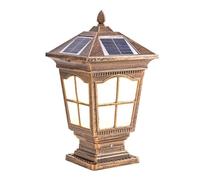 Waterproof IP65 Solar Outdoor Post Light, Die-cast Aluminum Villa Courtyard Wall Garden Post Lantern, On/Off Solar Powered Post Lights, Pillar Lamps Traditional Landscape Lighting
