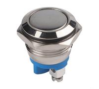 Waterproof IP66 Round Push Button Switch 16mm Metal | Momentary action, self-return design, 1NO for contact, nickel-plated brass, 16mm mounting hole