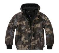 Brandit Kids Windbreaker Front Zip Water-repellent Jacket Hiking Dark Camo