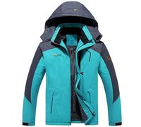 Waterproof Jacket For Men Outdoor Warm Windbreaker Jackets with Detachable Hooded Thickened Inner Fleece Patchwork Raincoat Casual Sports Coats Hiking Climbing Snow Rainwear Plus Size 6XL