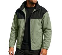 Waterproof Jacket for Men Uk Windbreaker Outdoor Raincoat Lightweight Breathable Coats Sun Protection Windproof Jackets Top Quick Dry Running Walking Hiking Camping Cycling Travel Sports Army Green XL