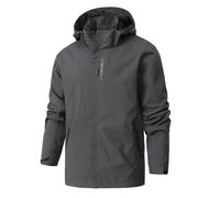 Waterproof Jacket For Mens Outdoor Windproof Jacket Warm Solid Color Coats with Hooded Drawstring Pockets Raincoat Lightweight Sportswear Hiking Climbing Trekking Cycling Hunting Plus Size