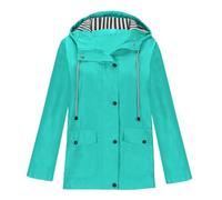 Waterproof Jacket for Women Uk Lightweight Casual Windproof Hooded Raincoat Outdoor Plus Size Hiking Drawstring Ladies Jackets women rain jacket Navy L