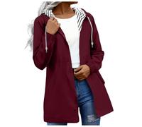 Waterproof Jacket Lightweight for Women Windbreaker Coat Long Sleeve Full Zip Raincoat Ladies Jackets Windbreaker with Hood Casual Rain Coat for Hiking Walking Cycling Outwear