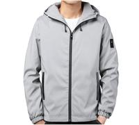 Waterproof Jacket Mens Hooded Lightweight Windbreaker Full Zip Rain Jackets with Hood Plain Colour Drawstring Raincoat Outdoor Active Coats for Walking Cycling Travel Tall