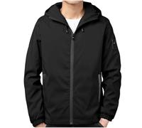 Waterproof Jacket Mens Hooded Lightweight Windbreaker Full Zip Rain Jackets with Hood Plain Colour Drawstring Raincoat Outdoor Active Coats for Walking Cycling Travel Tall