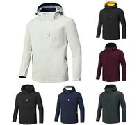Waterproof Jacket Mens Hooded Rain Coats for Men Lightweight Outdoor Jackets with Hood Plain Colour Windproof Windbreaker Smart Casual Walking Hiking Overcoat Tall M-5XL