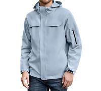 Waterproof Jacket Mens - Men's Casual Outdoor Windproof Lightweight Jacket Loose Fit Hooded Raincoat for Camping Adventures