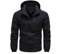 Waterproof Jacket Mens Thin Lightweight Sports Jackets Quick Drying Running Jacket Casual Hooded Outdoor Windproof Sportwear Rain Jacket Autumn Winter Coat Workwear with Pockets UK Plus Size M-5XL