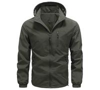 Waterproof Jacket Mens Thin Lightweight Sports Jackets Quick Drying Running Jacket Casual Hooded Outdoor Windproof Sportwear Rain Jacket Autumn Winter Coat Workwear with Pockets UK Plus Size M-5XL