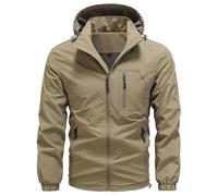 Waterproof Jacket Mens Thin Lightweight Sports Jackets Quick Drying Running Jacket Casual Hooded Outdoor Windproof Sportwear Rain Jacket Autumn Winter Coat Workwear with Pockets UK Plus Size M-5XL