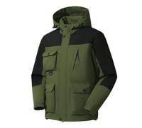 Waterproof Jacket Mens Windproof Zip Button Breathable Coat Outdoor Multi Pockets Hiking Camping Hooded Jacket men's casual jackets mens lightweight jackets 5xl Army Green XXL
