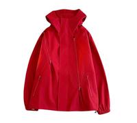 Waterproof Jacket Mens with Hood Lightweight Hooded Windbreaker Plain Colour Baggy Raincoat Smart Casual Spring Summer Coat Outdoor Jackets for Cycling Camping Large M-4XL