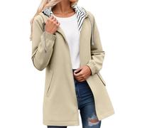 Waterproof Jacket Women - Women's Lightweight Windbreaker Anorak Jacket With Hood Pockets Striped For Outdoor Adventures