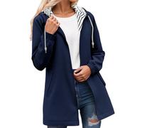 Waterproof Jacket Women - Women's Lightweight Windbreaker Anorak Jacket With Hood Pockets Striped For Outdoor Adventures