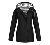 Waterproof Jacket Women Zip Up Rain Coat Softshell Jackets Tops Windbreaker Trench Coats Functional Overcoat Drawstring Hooded Raincoat Outerwear with Pockets Outdoor Hiking Travel Jacket