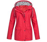 waterproof jacket womens Rain Jacket Women Lightweight Waterproof Jacket with Hood Raincoat Solid Color Zip Up Softshell Jacket Casual Loose Trench Coat Oversized Camping Windbreaker
