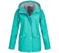 Waterproof Jackets for Ladies Outdoor Ventures Softshell Jackets Waterproof Windproof Climbing Hiking Jacket Sunscreen Quick Dry Rain Coat with Hooded (Mint Green, M)