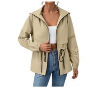 Waterproof Jackets for Women Uk Solid Rain Jacket Casual Outdoor Windproof Coat Hiking Walking Windbreaker 2025 Chic Light Weight Sports Activewear Dog Travel