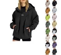 Waterproof Jackets for Women Uk Womens Winter Casual Outdoor Raincoat Windbreaker Coats Open Front Coat Long Sleeve Casual Work Zipper Cropped Jacket for Women Front Tops Jackets Hiking Hoodie