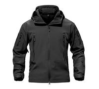 Waterproof Jackets Mens Winter Military Hooded Jacket for Men Windbreakers Softshell Jacket Men Tactical Combat Jackets and Coats for Men Skiing Snowboard Full Zip, Black, Large (Tag XL)
