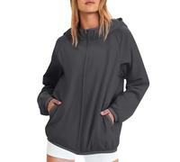 Waterproof Jackets Unisex Solid Color Raincoat Sun Protection Jacket Lightweight Outdoor Skin Coat Waterproof with Storage Bag Summer Fishing Hiking Men Women (Black, L)