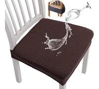 Waterproof Jacquard Chair Covers Set - Elastic and Washable Chair Covers (4/6/8 Pieces) Suitable For Restaurant Kitchens, Easy To Clean (Coffee Color, 6 Pieces)