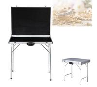 Waterproof Jewelry Display Box Suitcase, Aluminum Alloy Portable Storage Case with Foldable Stand for Necklaces & Earrings - Ideal for Trade Shows & Outdoor Events