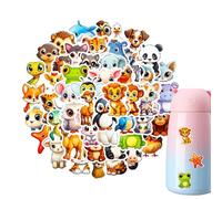 Waterproof Journaling Decorative Sticker - PP Cartoon Animal Sticker Pack, Big Eyes Figure Style | 50pcs Cute Vinyl Sticker Set, Cartoon Stickers