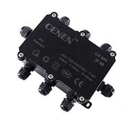 Waterproof Junction Box, IP68 8 Way Electrical Cable Connector Gland External Black Plastic ABS Outdoor Wire Connectors