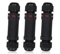 Waterproof Junction Box Outdoor Cable Connector, IP68 Cable Connector Outdoor Cable Coupler 3 Pole, Waterproof Cable Connector for ø 2-13mm Cable Diameter, for Home, Garden (3 Pack)