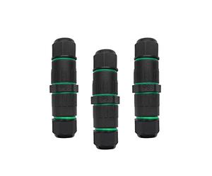 Waterproof Junction Box Outdoor Cable Connectors, 3PCS IP68 Connector External Sleeve Coupler, 2-Way Outdoor Extension Electrical Cable Protector for Home, Garden (3Pins/3-7mm)